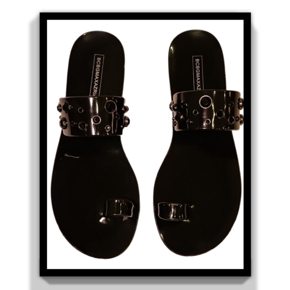 BCBGMaxAzria Faceted Bead Detail Jelly Sandals - Picture 2 of 10